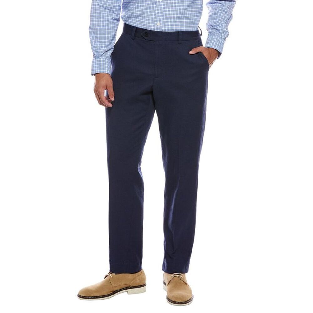 Brooks Brothers Mens  Linen-Blend Pant, Blue